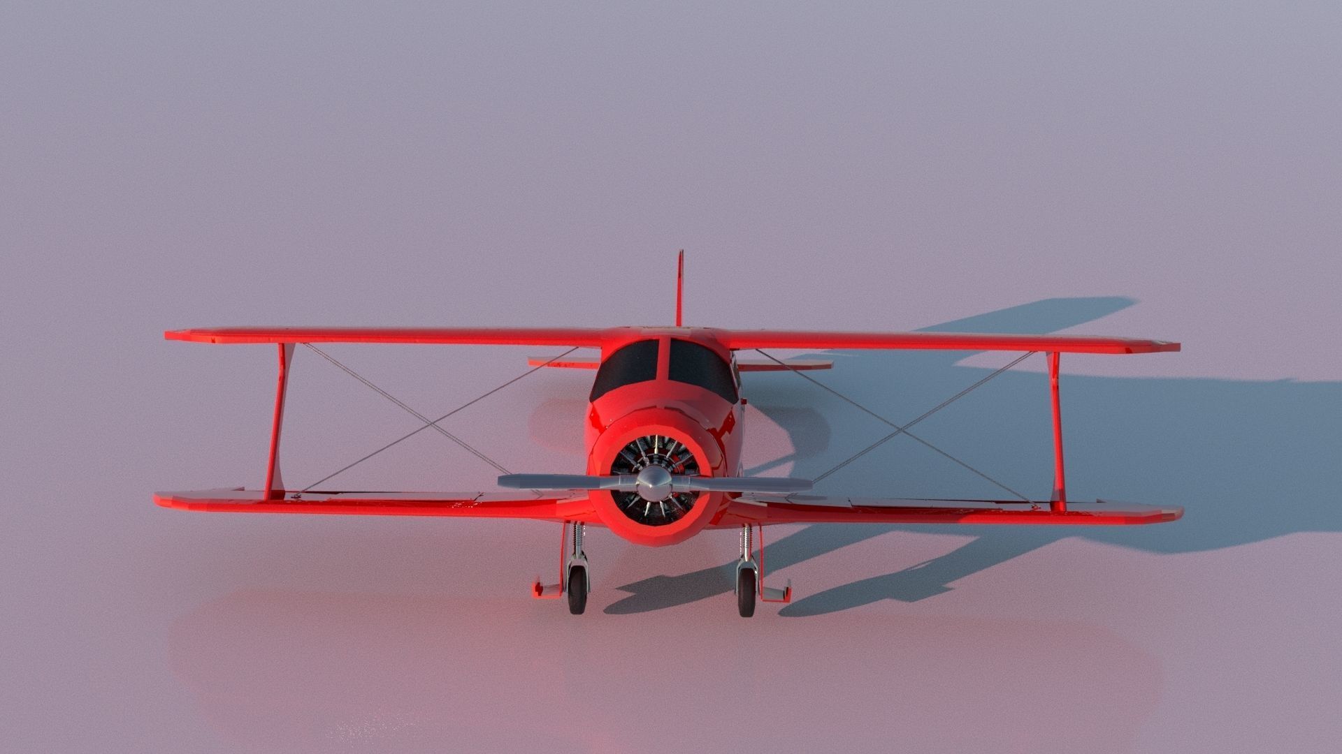 Airplane Beechcraft Model 17 Staggerwing Free low-poly 3D model_13