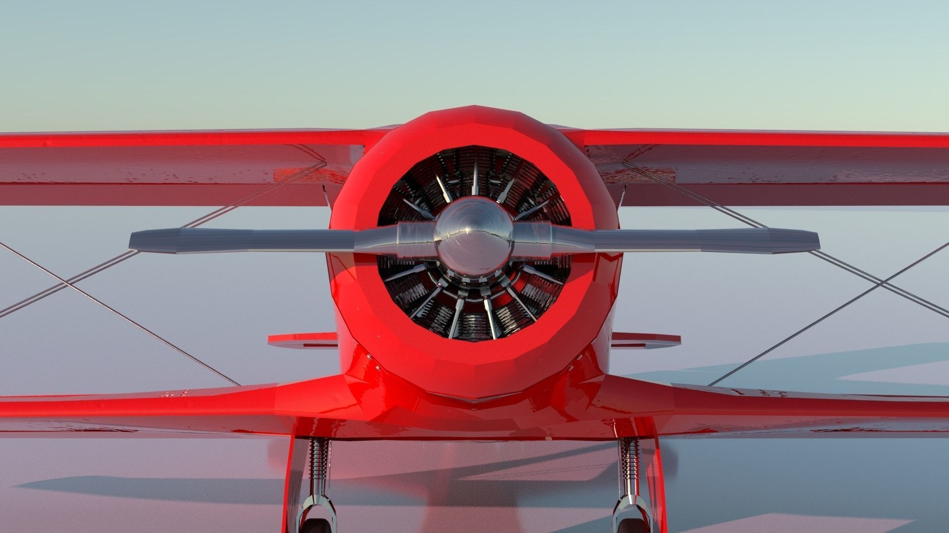 Airplane Beechcraft Model 17 Staggerwing Free low-poly 3D model_14