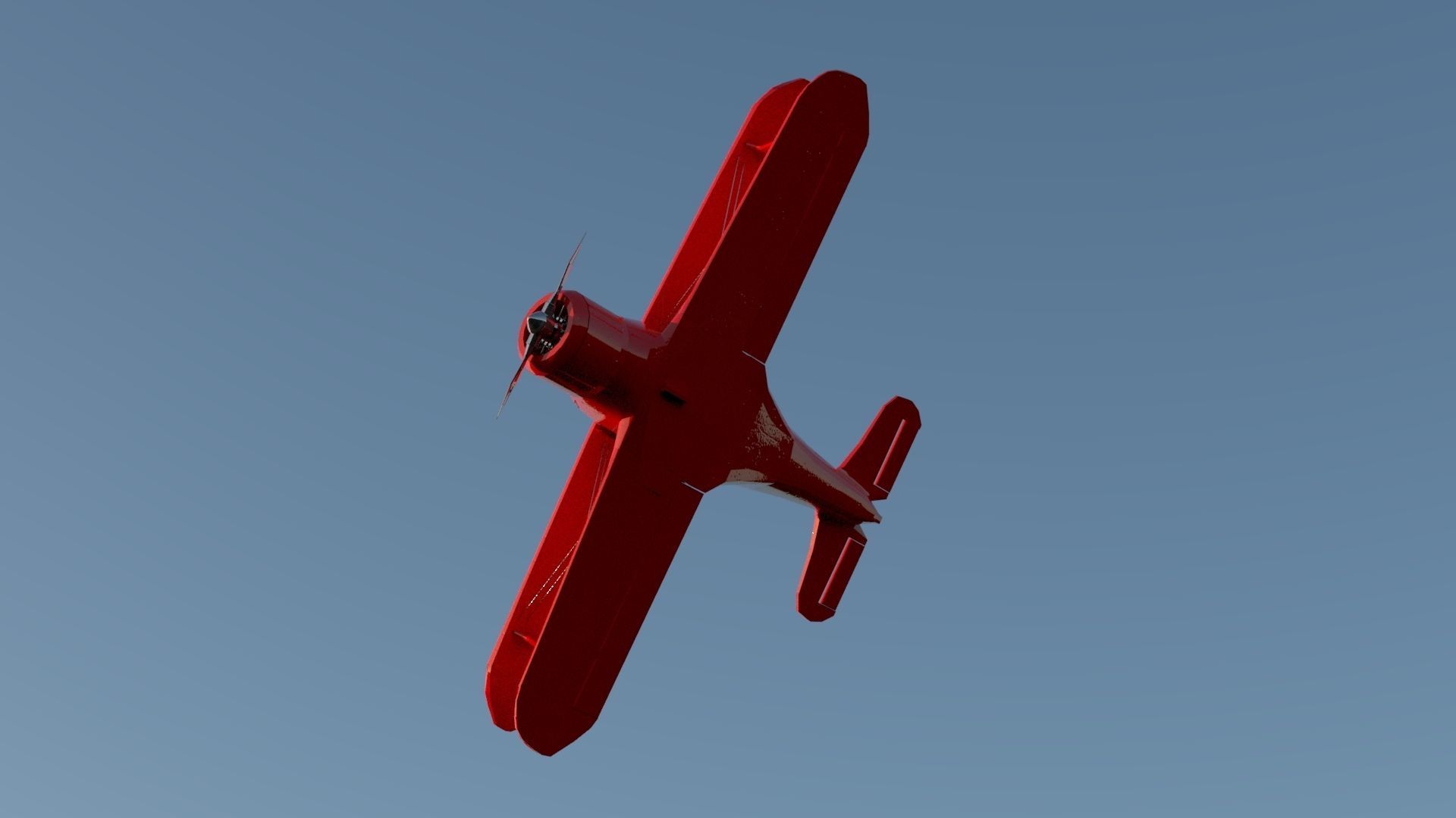 Airplane Beechcraft Model 17 Staggerwing Free low-poly 3D model_9