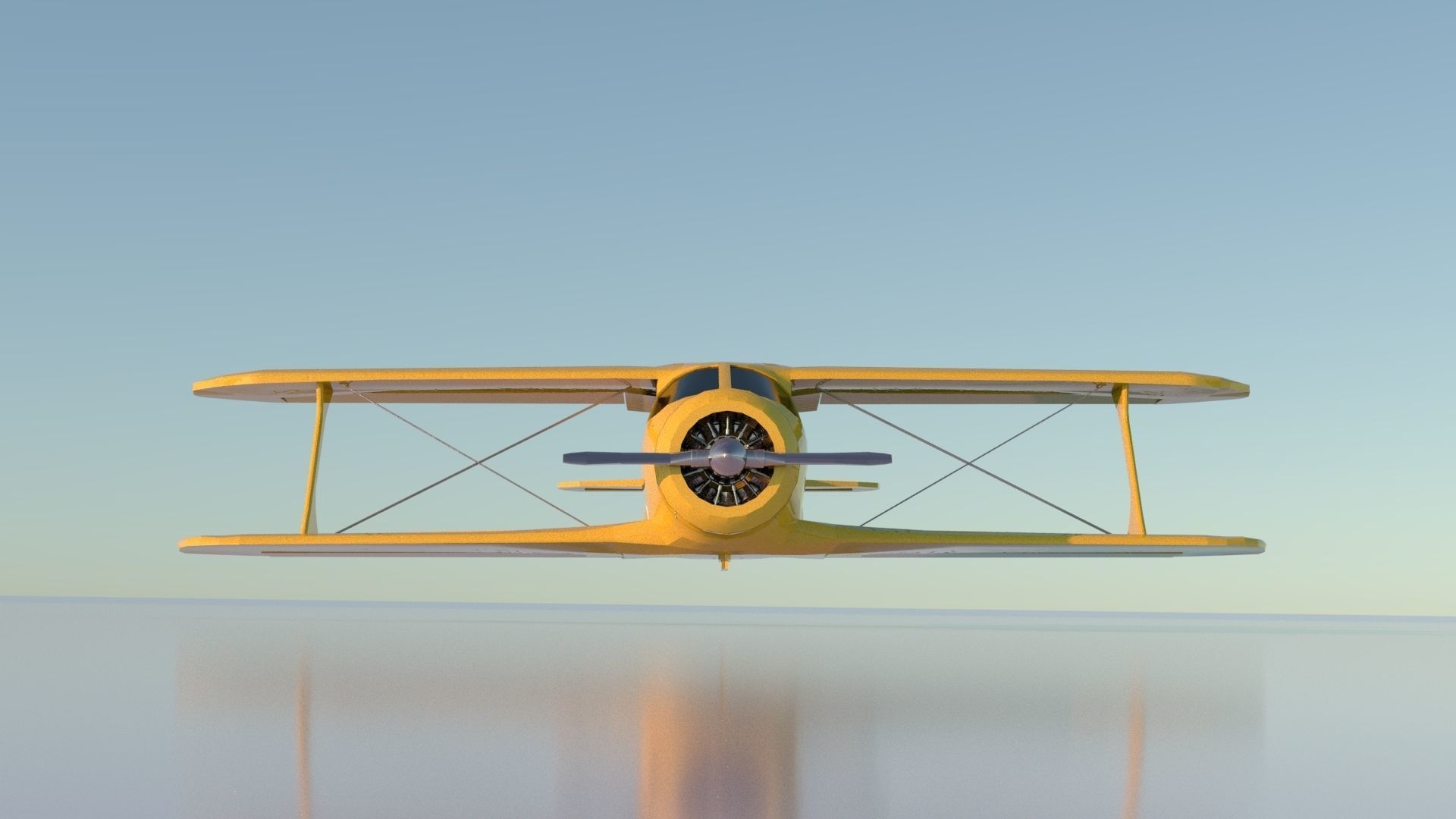 Airplane Beechcraft Model 17 Staggerwing Free low-poly 3D model_12