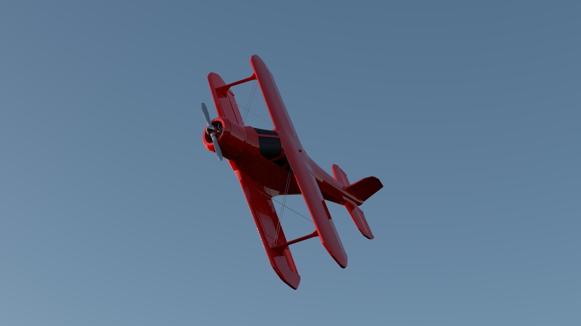 Airplane Beechcraft Model 17 Staggerwing Free low-poly 3D model_7