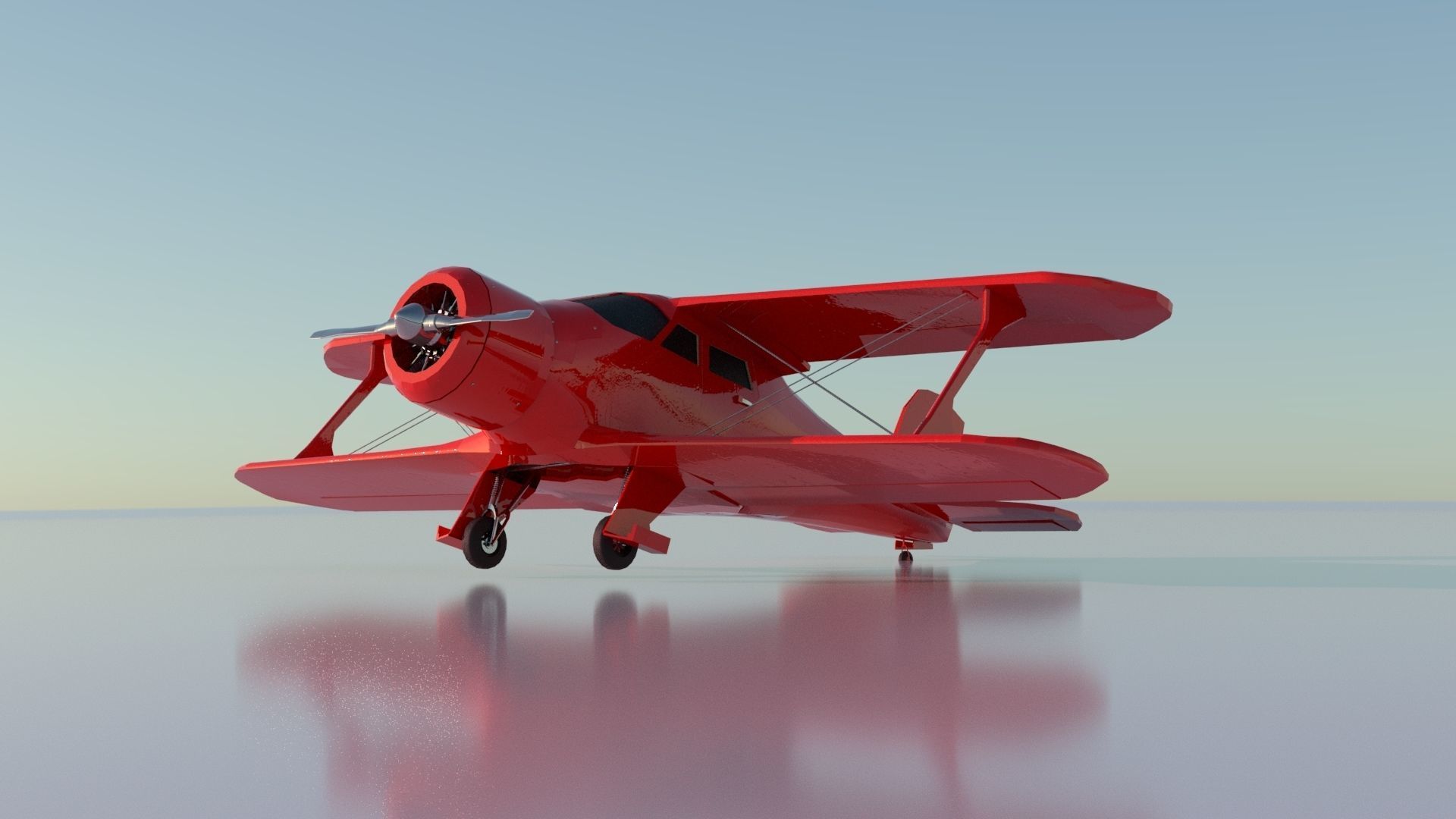 Airplane Beechcraft Model 17 Staggerwing Free low-poly 3D model_4