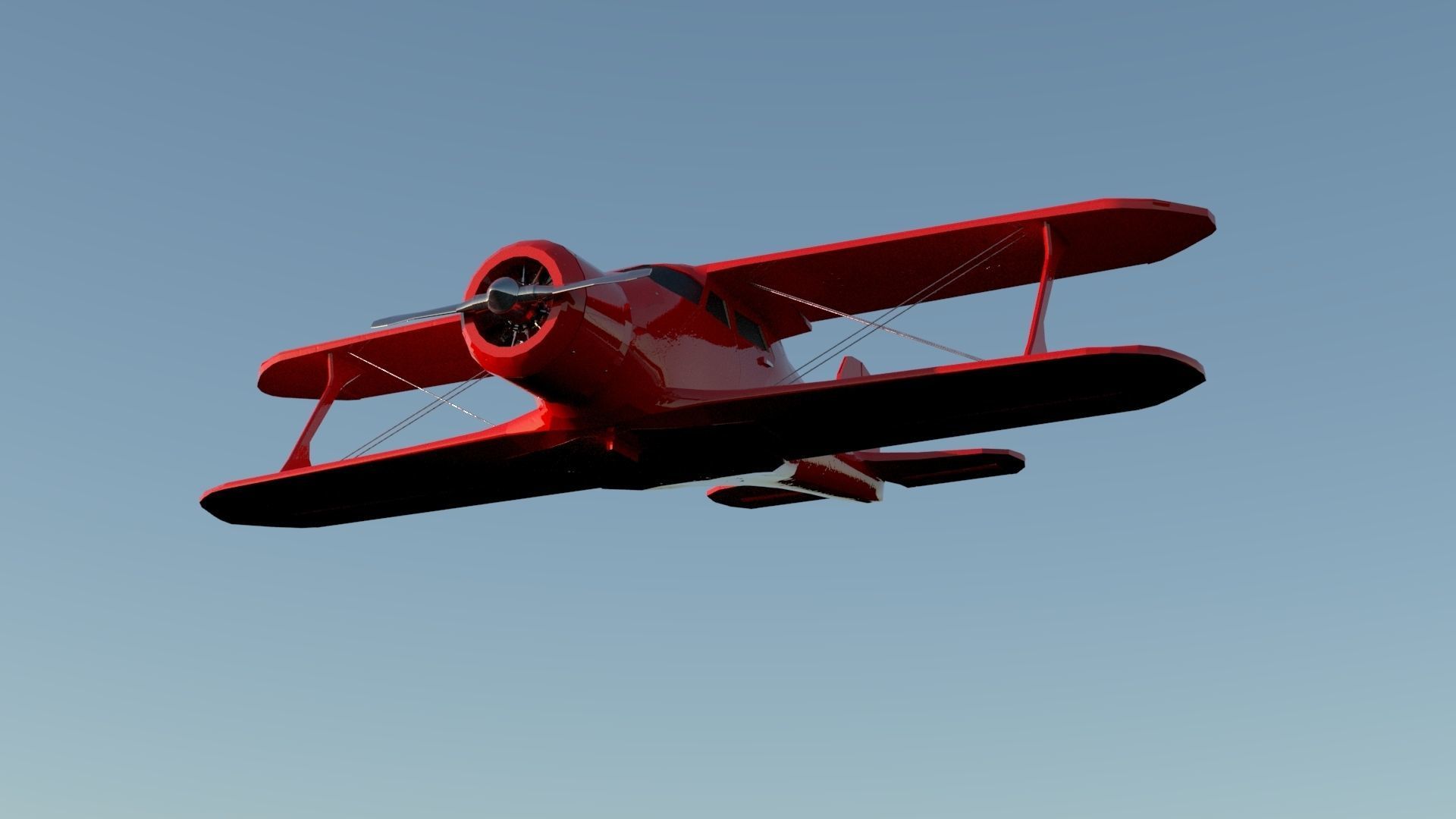 Airplane Beechcraft Model 17 Staggerwing Free low-poly 3D model_17