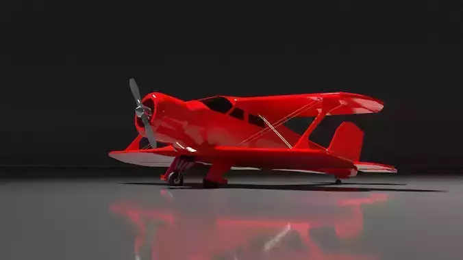 Airplane Beechcraft Model 17 Staggerwing Free low-poly 3D model