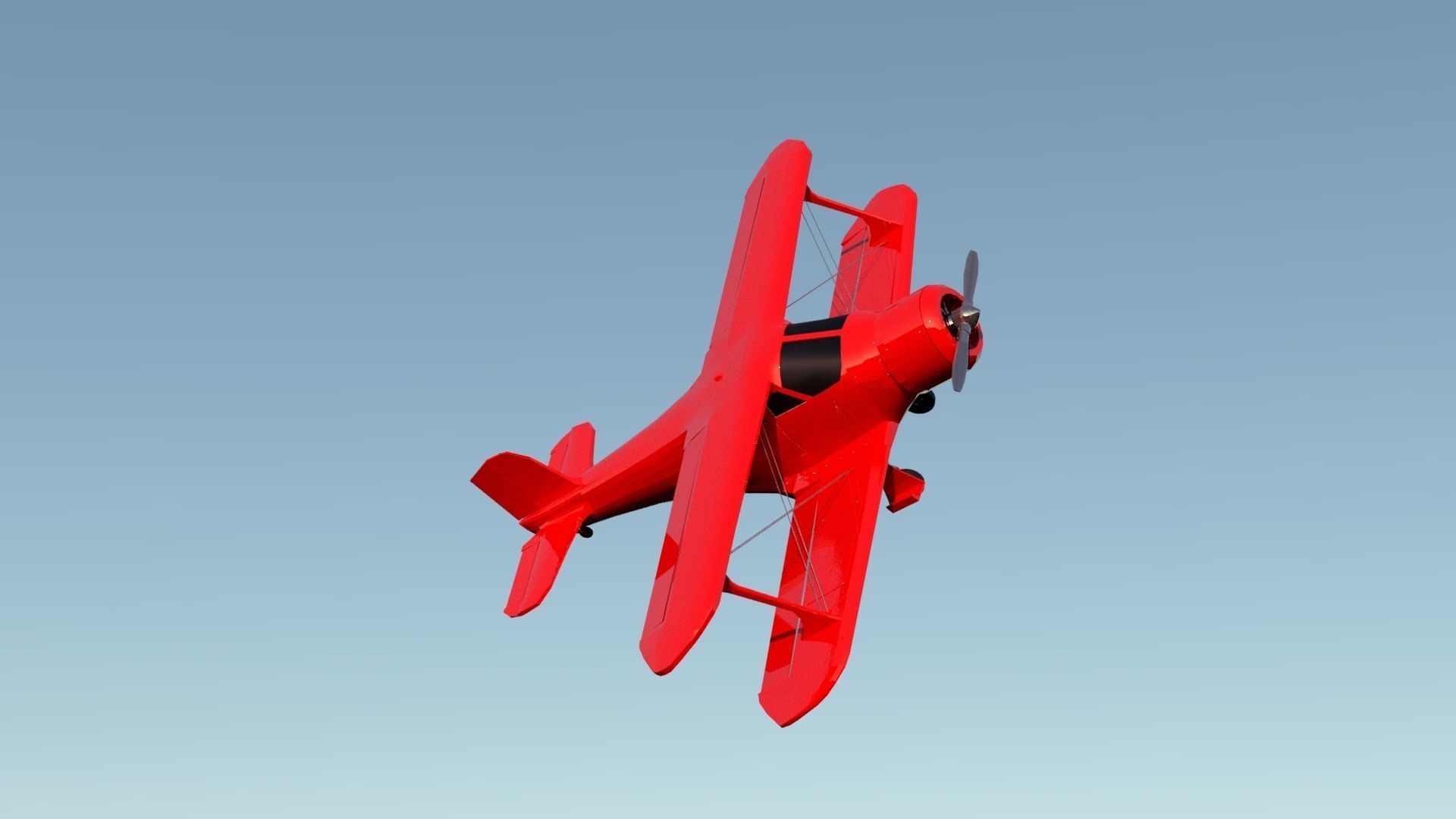 Airplane Beechcraft Model 17 Staggerwing Free low-poly 3D model_16