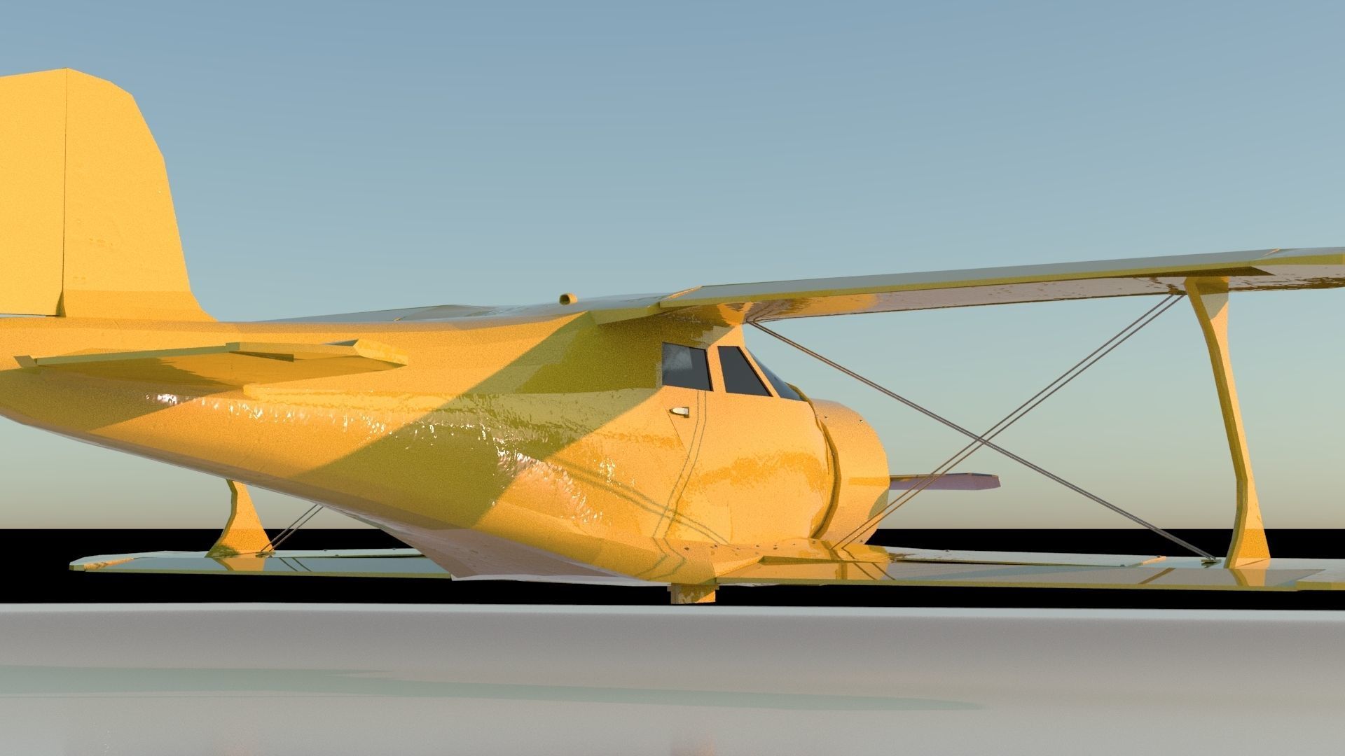 Airplane Beechcraft Model 17 Staggerwing Free low-poly 3D model_5