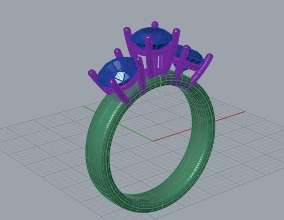 Engagement Ring 3D print model_3