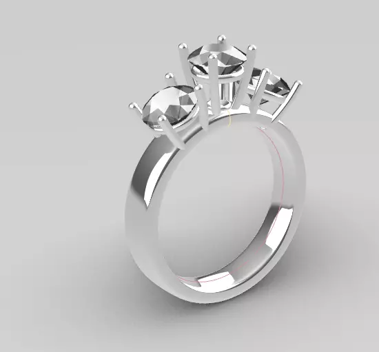Engagement Ring 3D print model_0