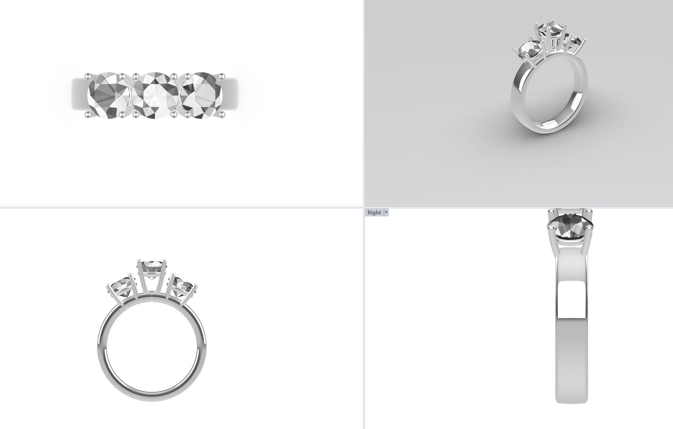 Engagement Ring 3D print model_2