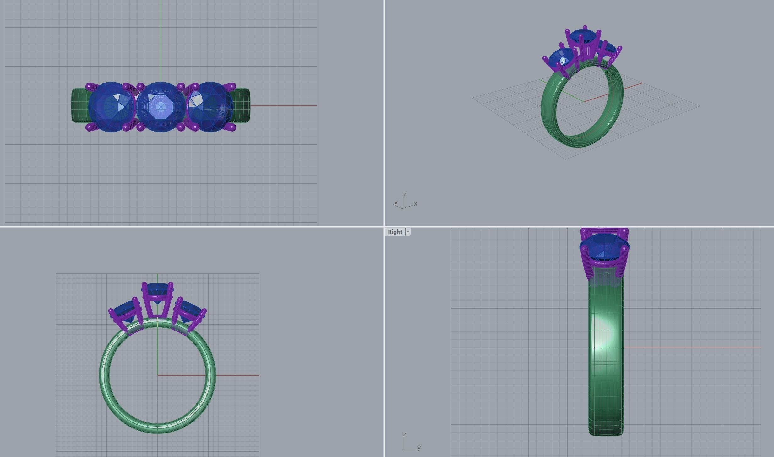 Engagement Ring 3D print model_5