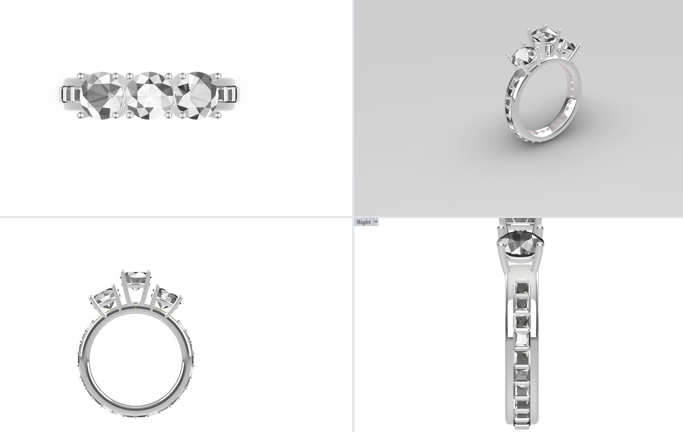 Engagement Ring 3D print model_1