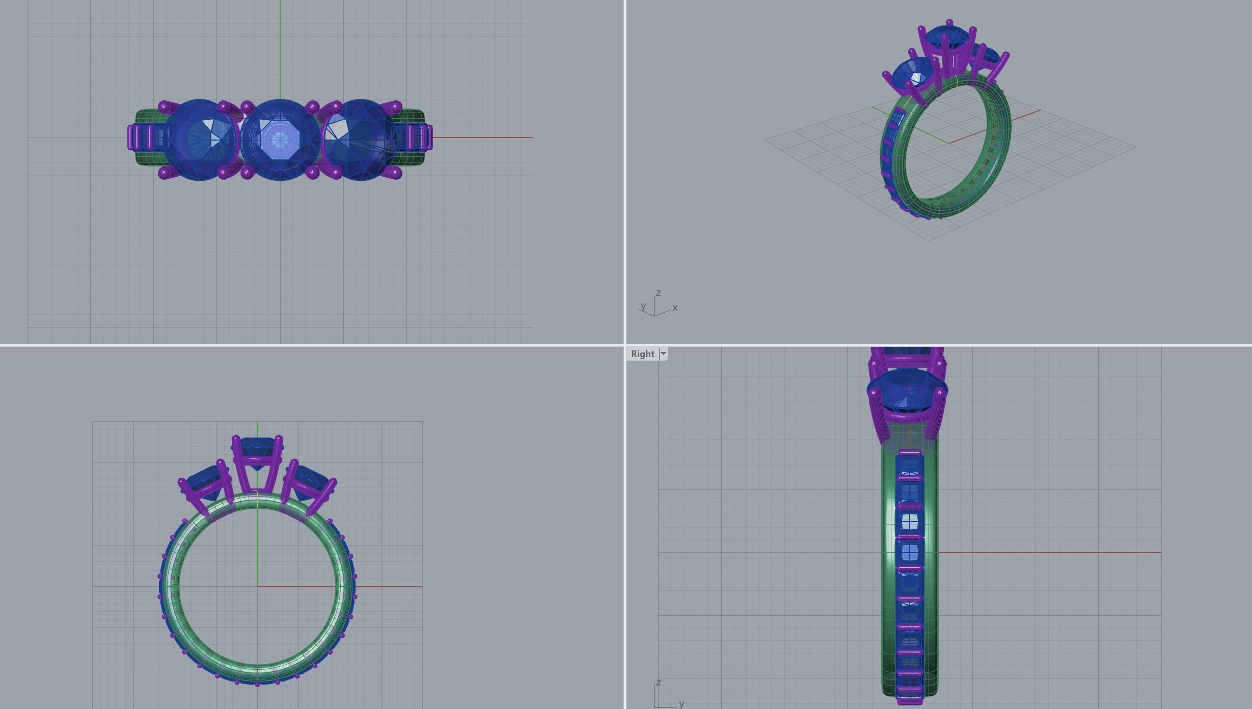 Engagement Ring 3D print model_4