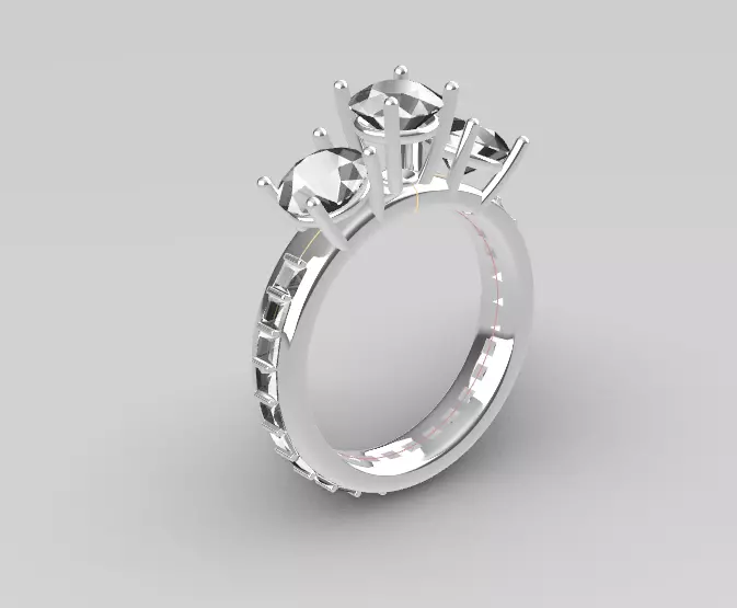 Engagement Ring 3D print model_0