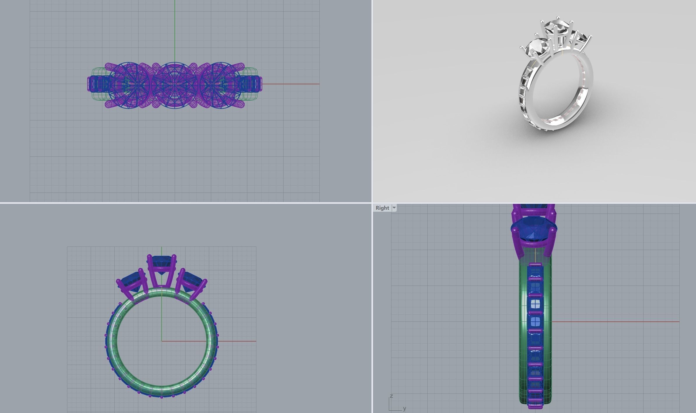 Engagement Ring 3D print model_3