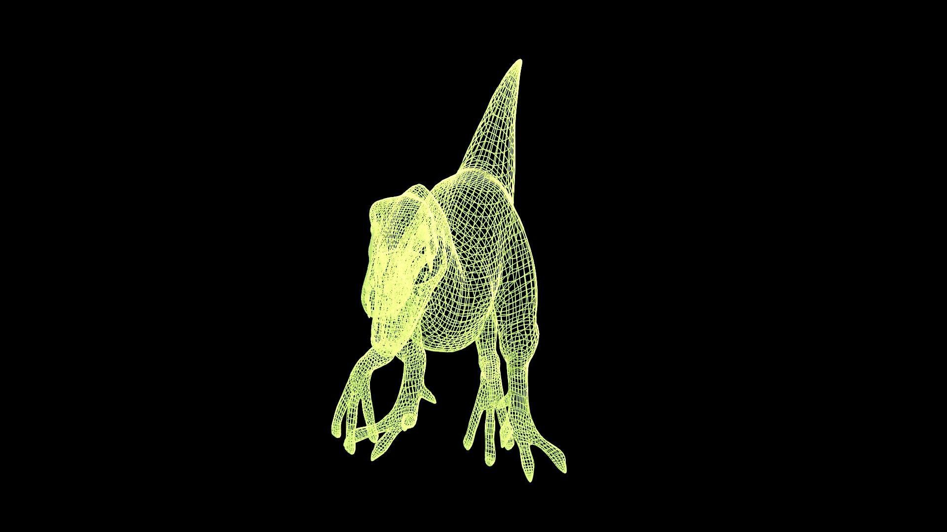 Compsognathus animatronic t - rex dinosaur Low-poly 3D model_7