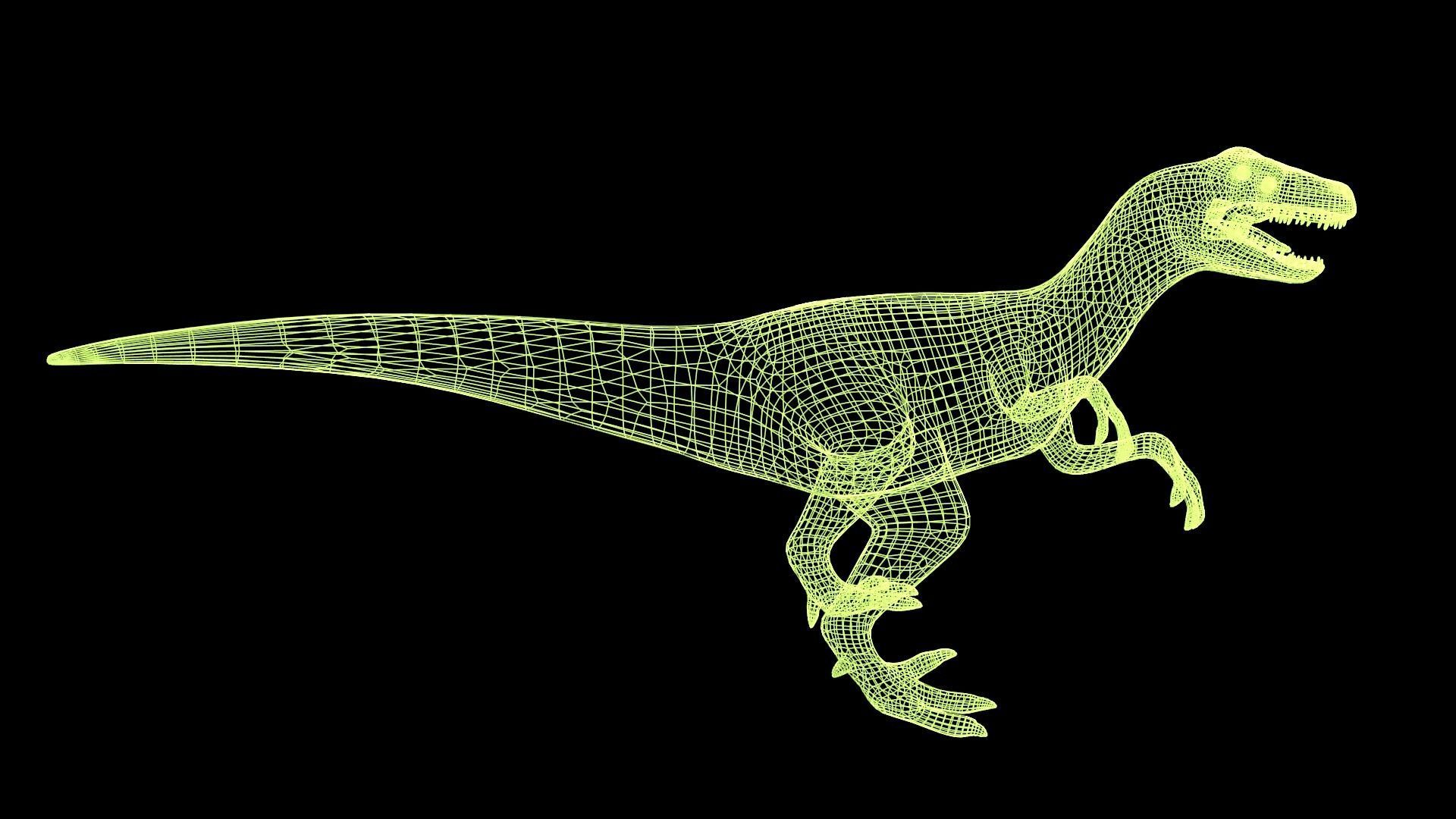 Compsognathus animatronic t - rex dinosaur Low-poly 3D model_6