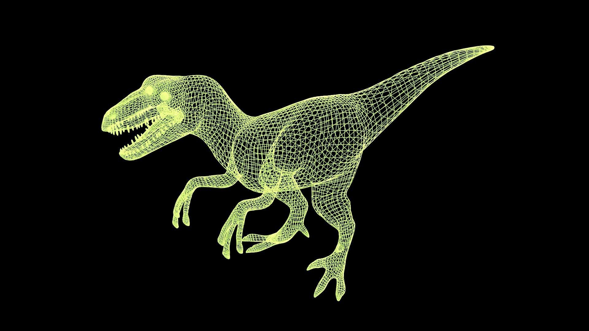 Compsognathus animatronic t - rex dinosaur Low-poly 3D model_4