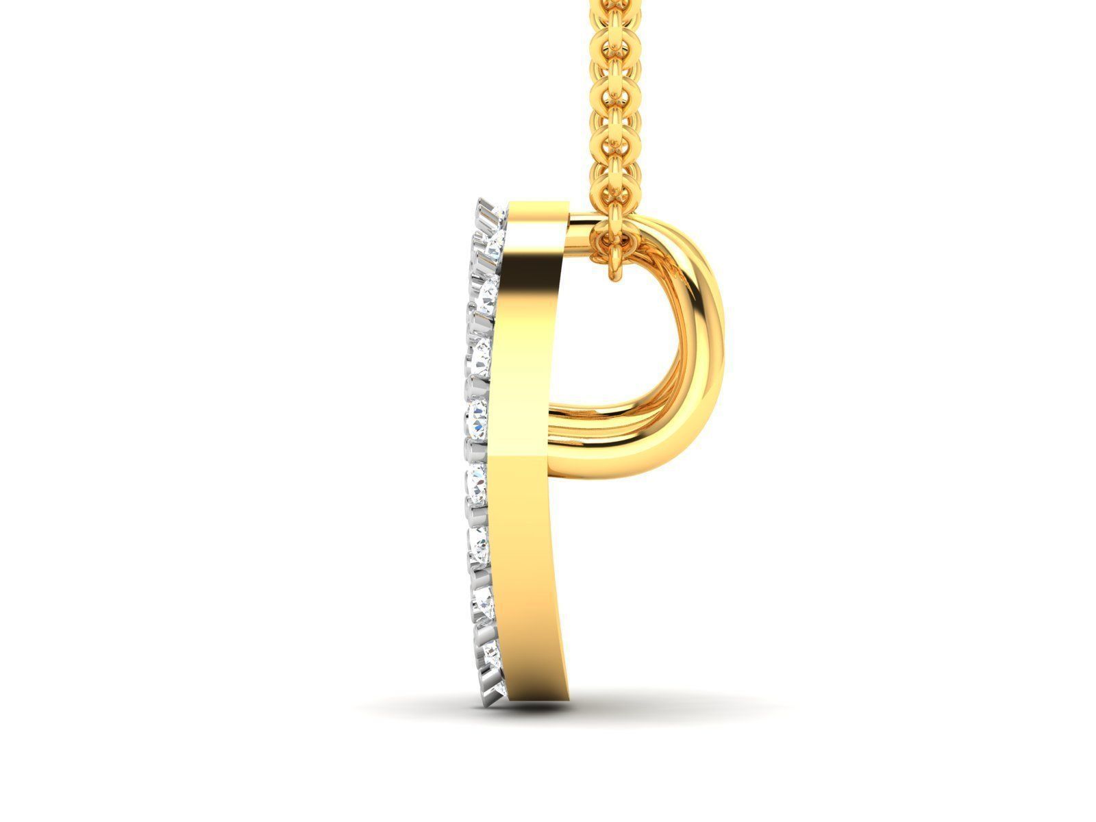 Women Diamond Pendant 3D print model_3