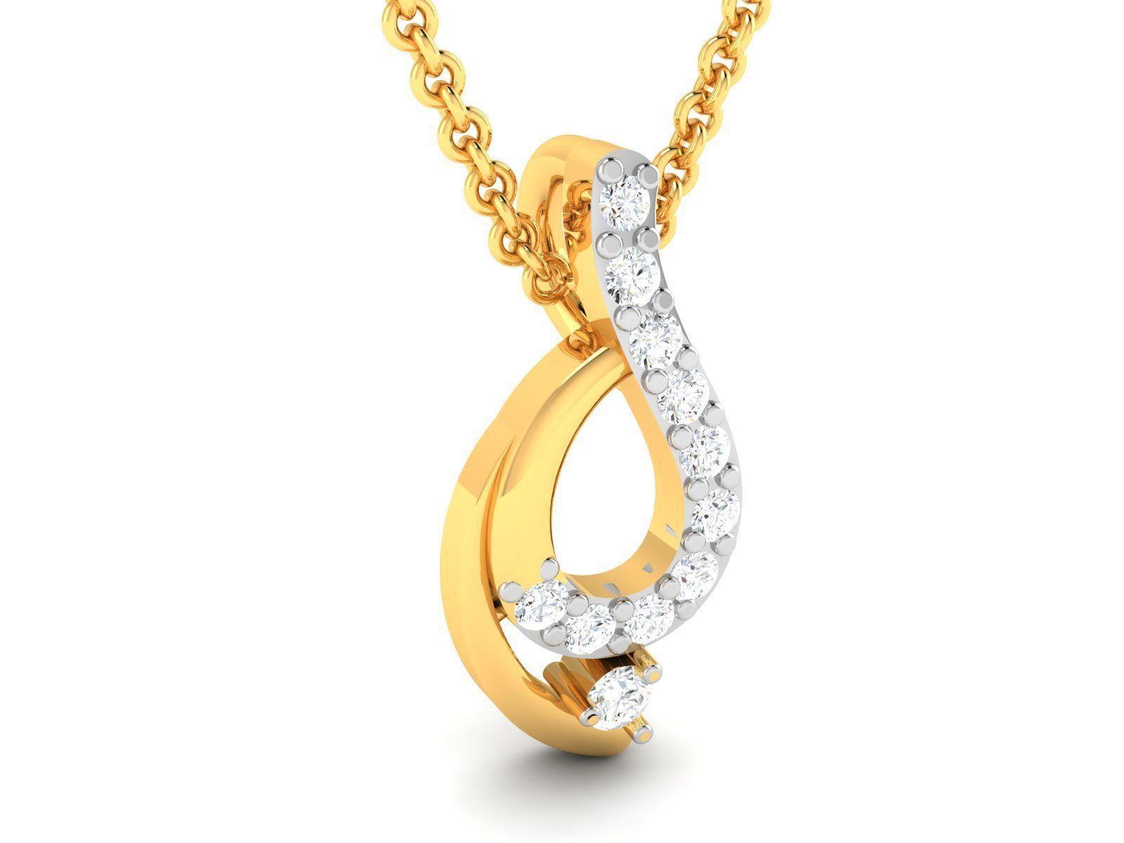 Women Diamond Pendant 3D print model_2