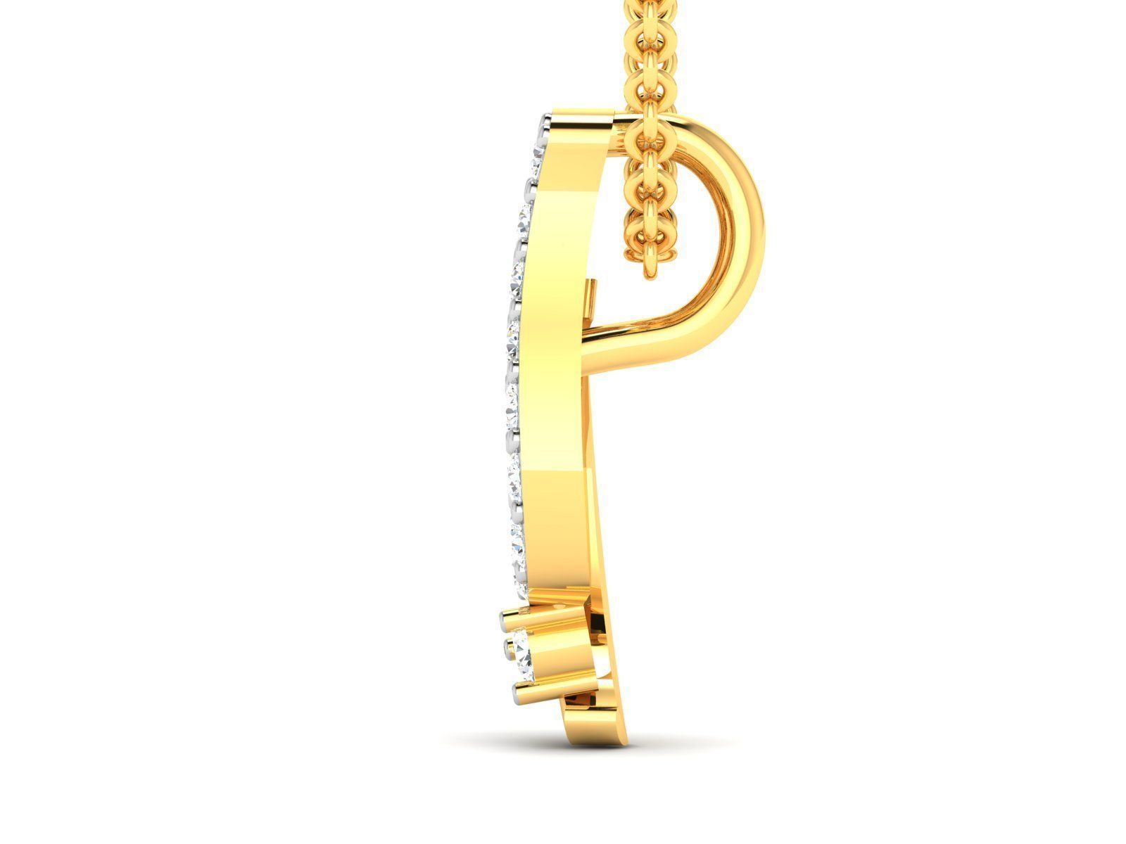 Women Diamond Pendant 3D print model_3