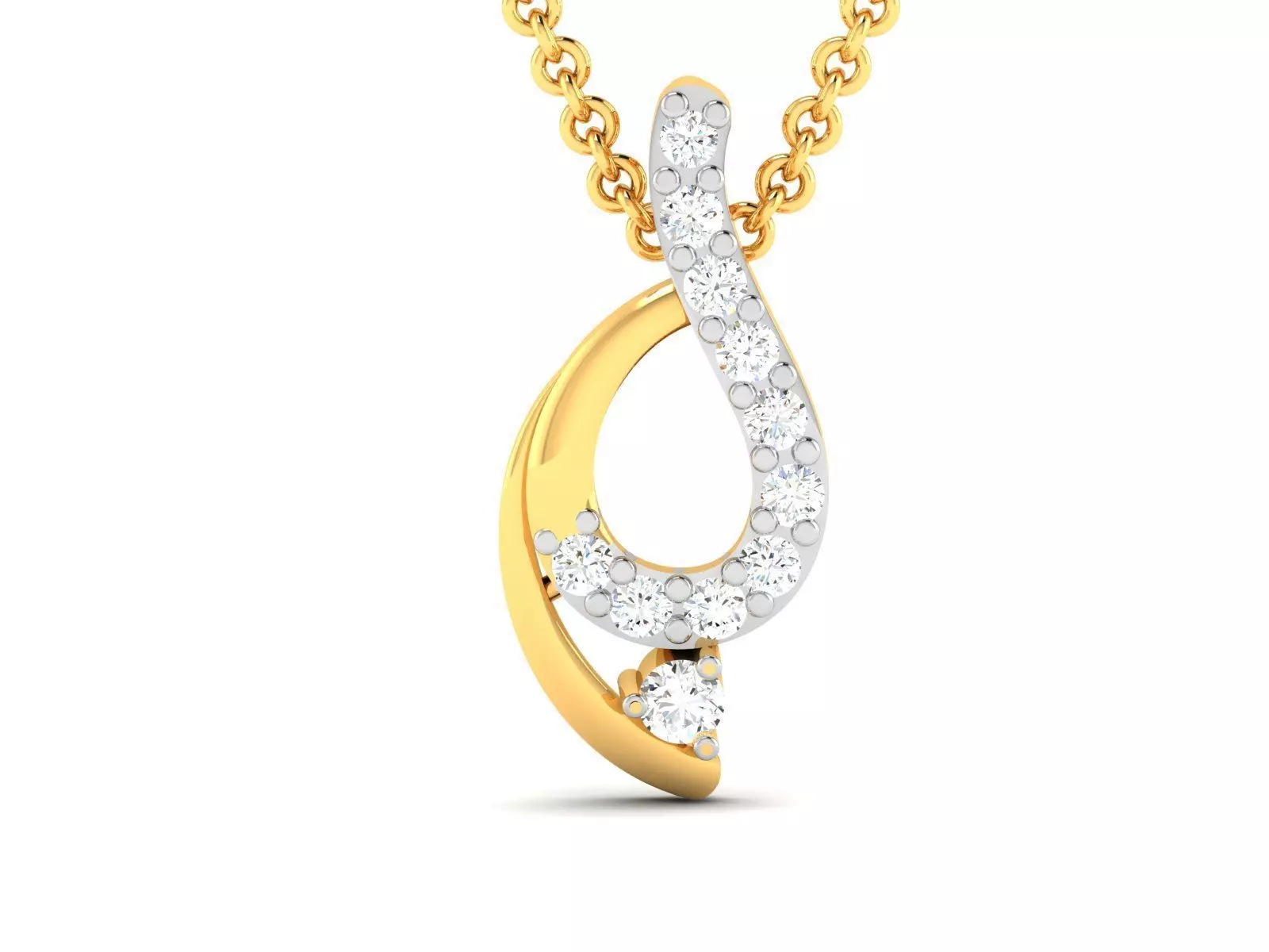 Women Diamond Pendant 3D print model_0
