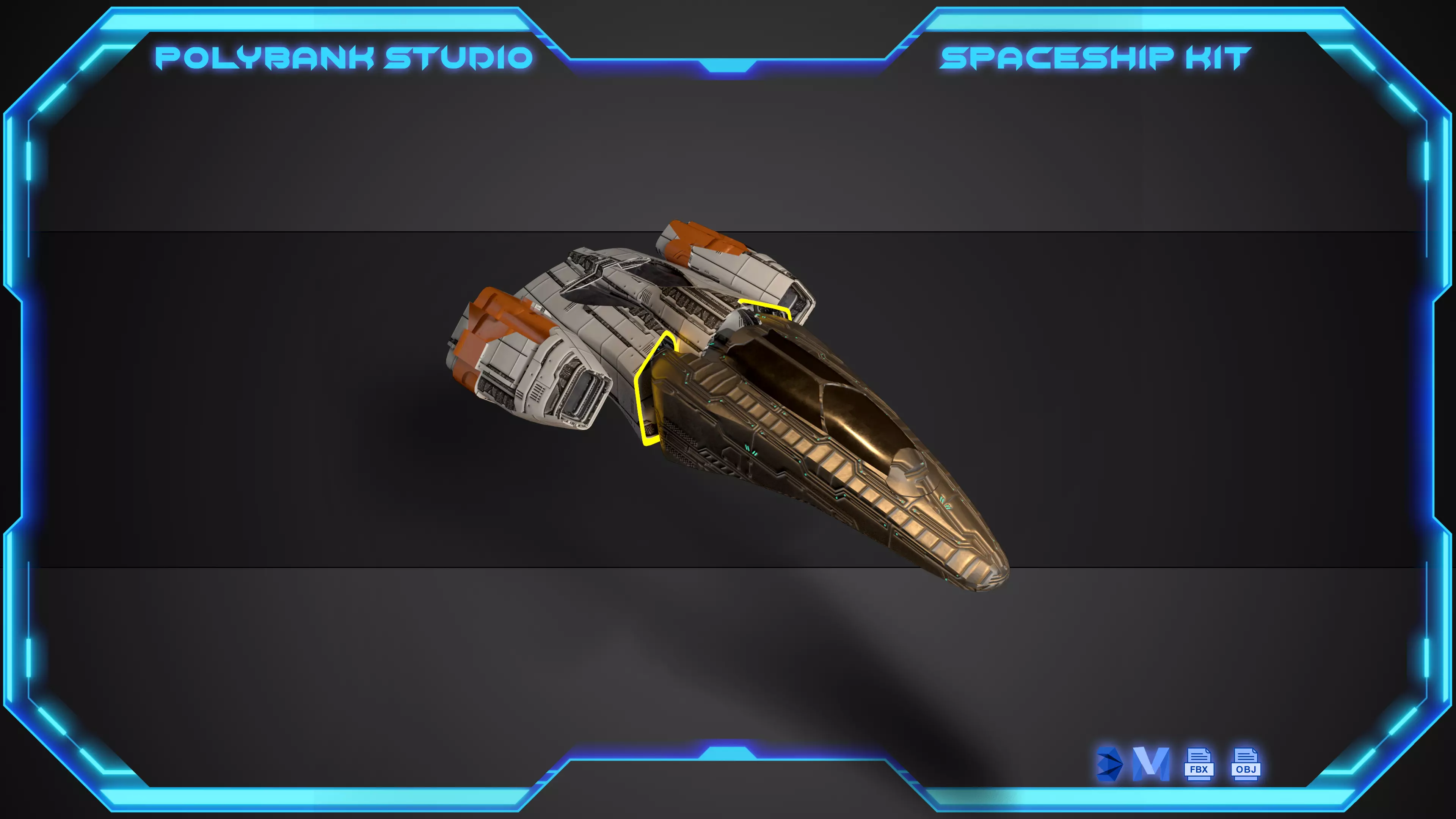 PolyBank Spaceship N15 Low-poly 3D model_0