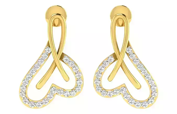 Solitaire Women Drop Earrings 3dm STL OBJ FBX Renders Details