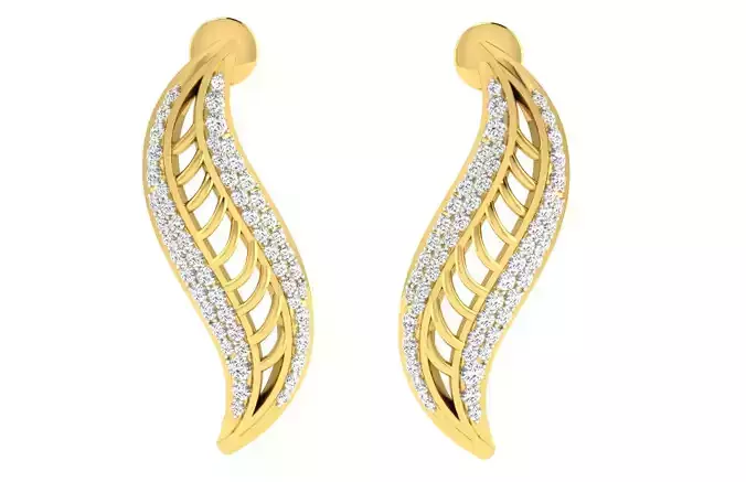 Solitaire Women Drop Earrings 3dm STL OBJ FBX Renders Details