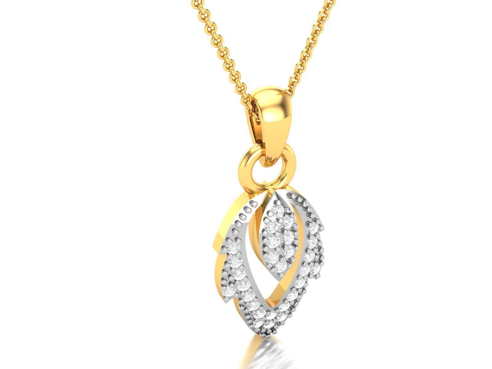 Women Diamond Pendant 3D print model_1