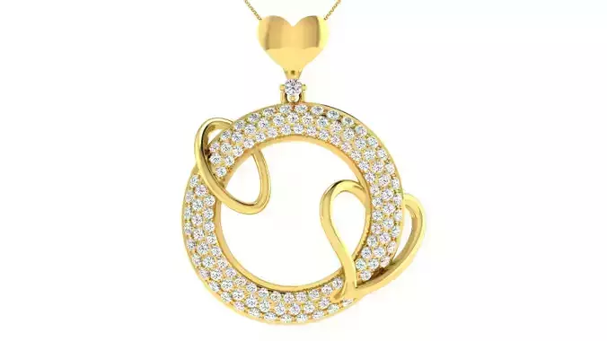Solitaire Women Pendants 3dm STL OBJ FBX Renders Details