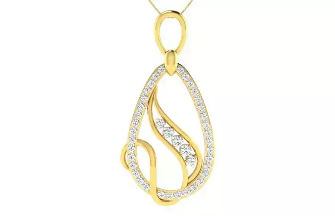 Solitaire Women Pendants 3dm STL OBJ FBX Renders Details