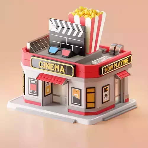 Isometric Cinema Theatre Building