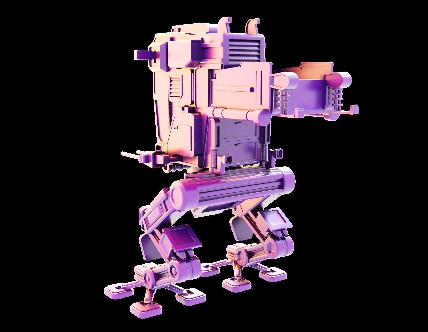 Robo-Tank 3D model robot 3D print model_9