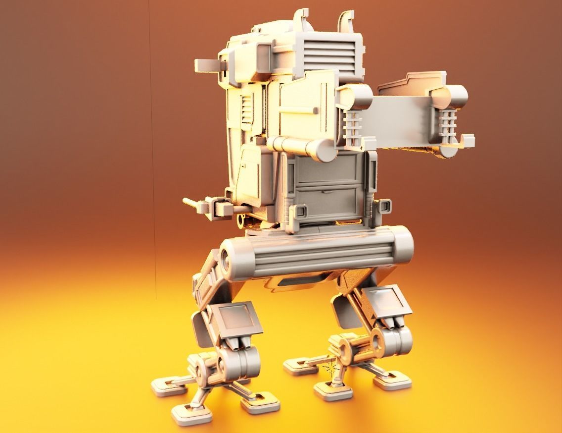 Robo-Tank 3D model robot 3D print model_4