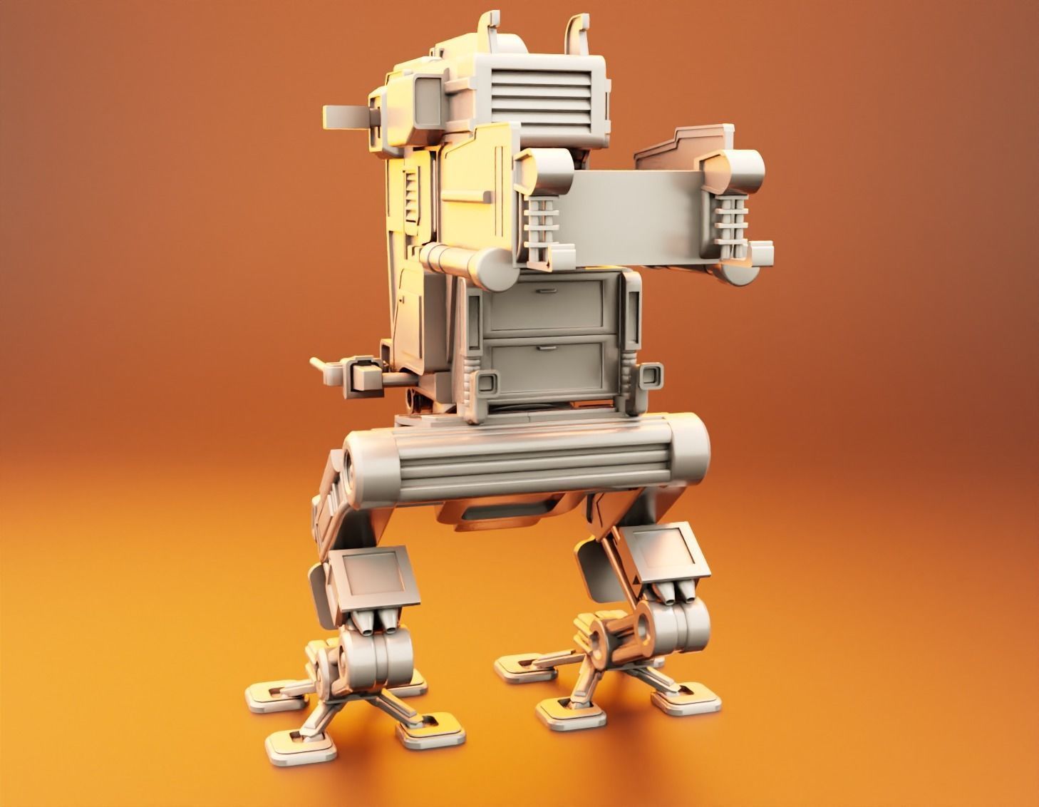 Robo-Tank 3D model robot 3D print model_5