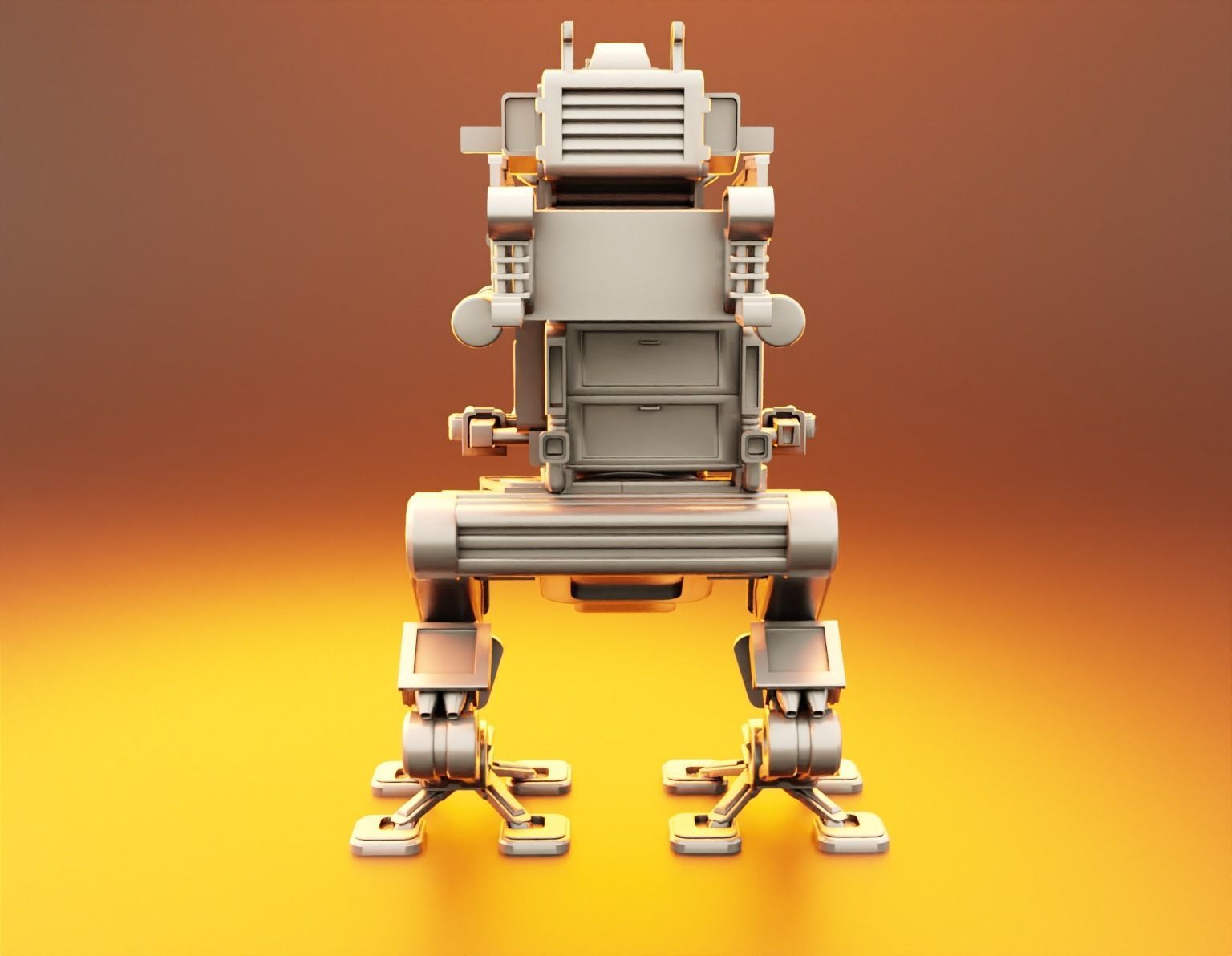 Robo-Tank 3D model robot 3D print model_7