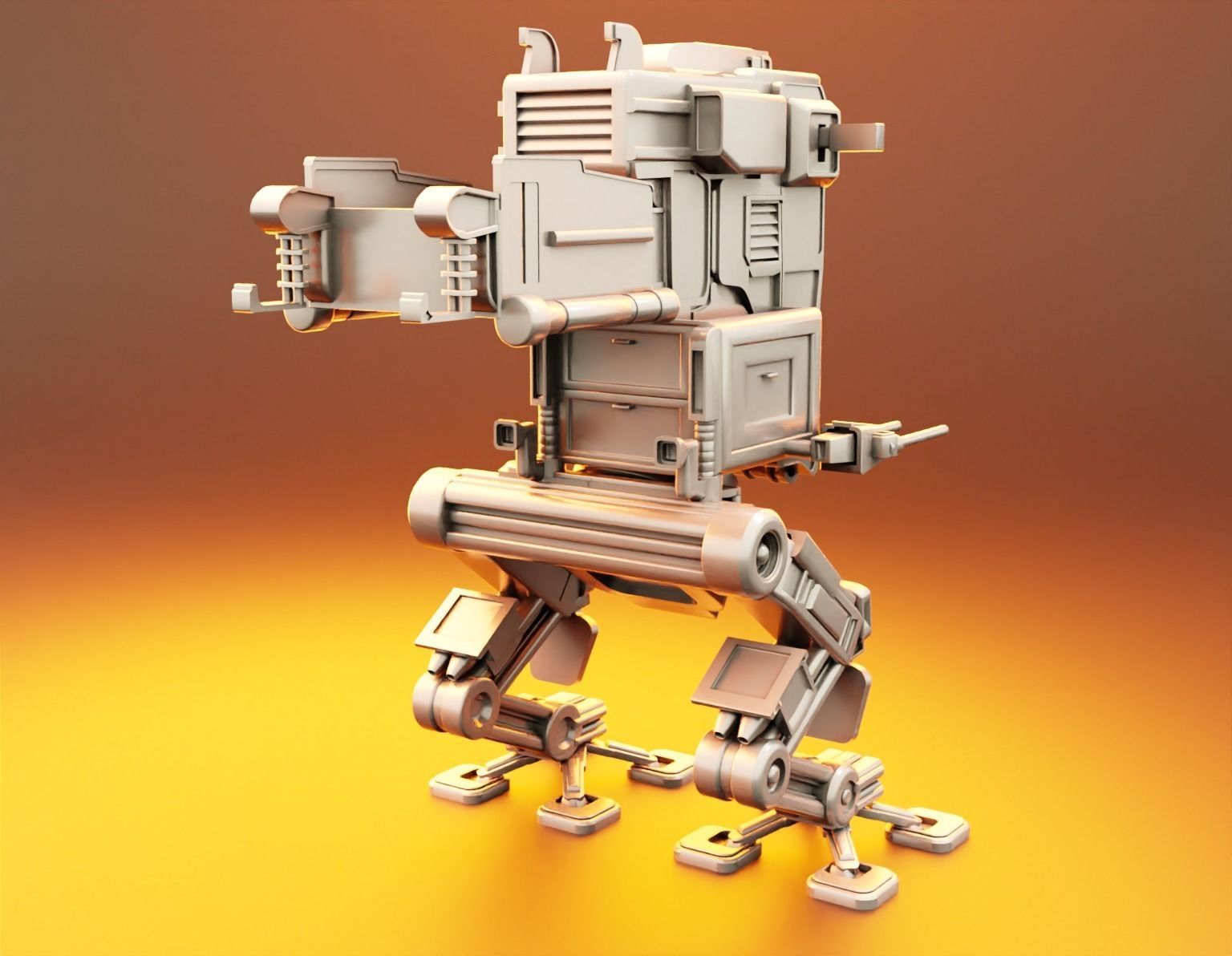 Robo-Tank 3D model robot 3D print model_6