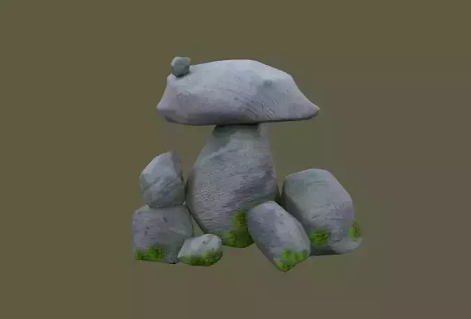 CG rock head mountain model download  scene stone realistic