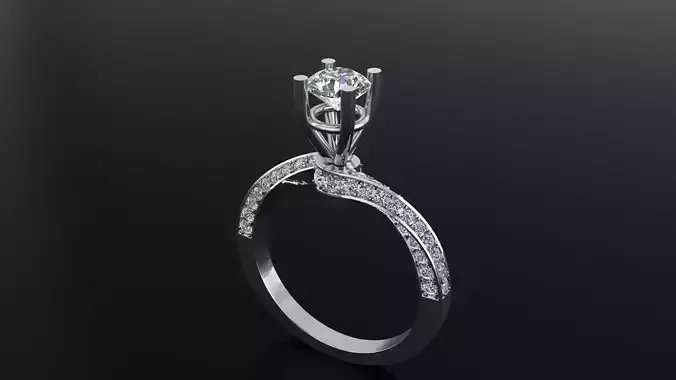  JANNPAUL twist engagement ring