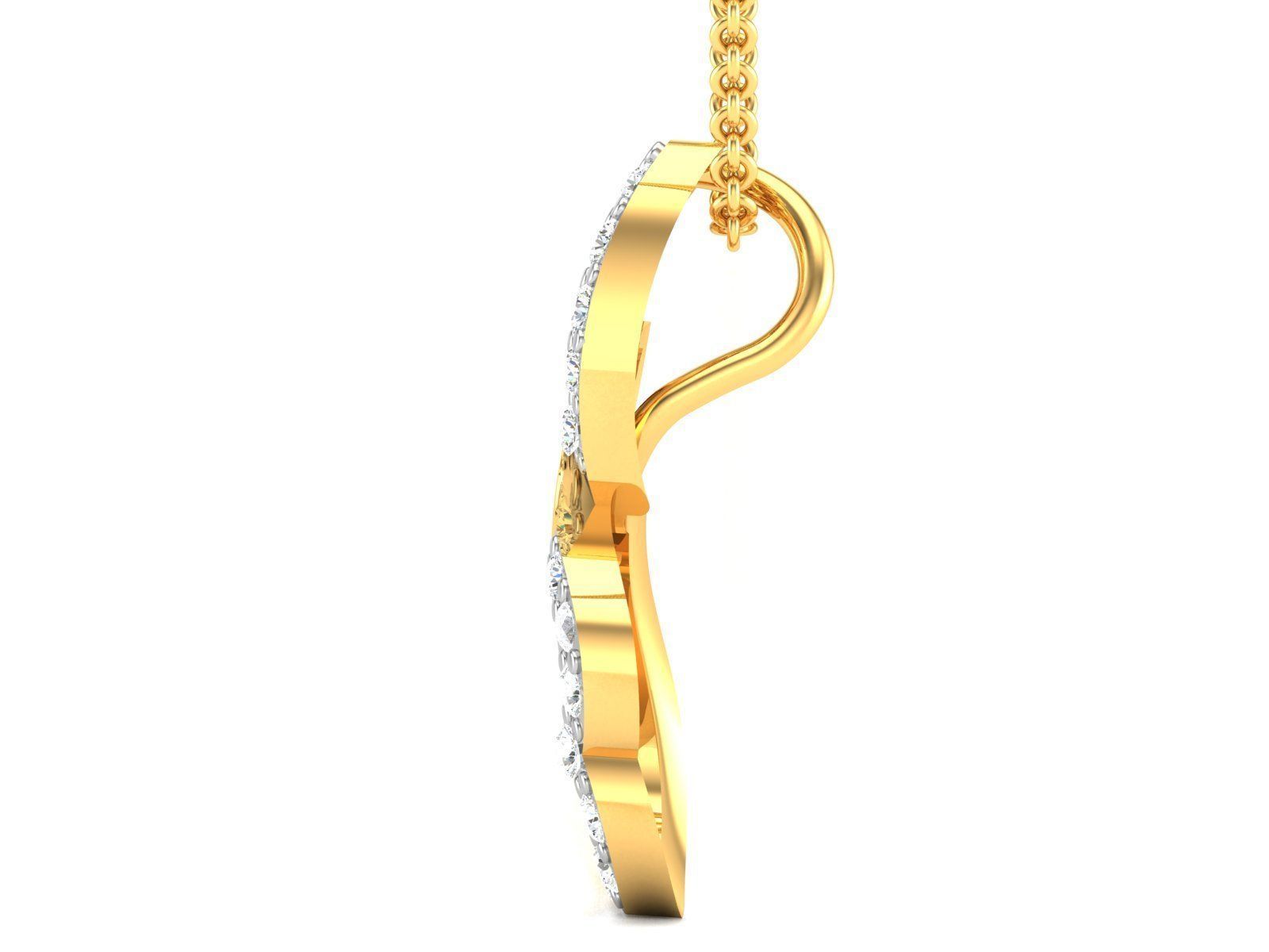 Women Diamond Pendant 3D print model_2