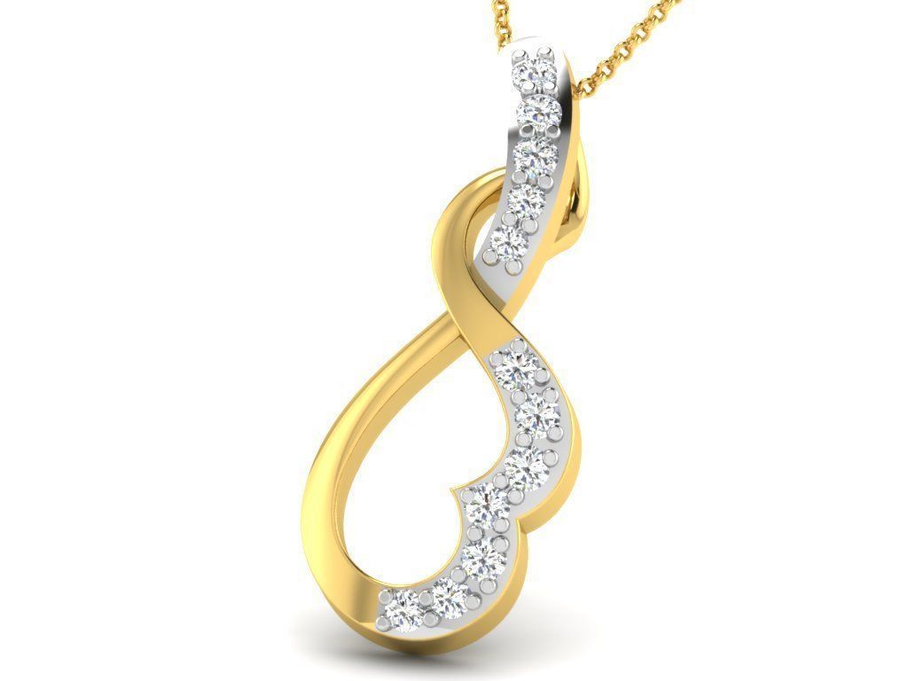 Women Diamond Pendant 3D print model_4