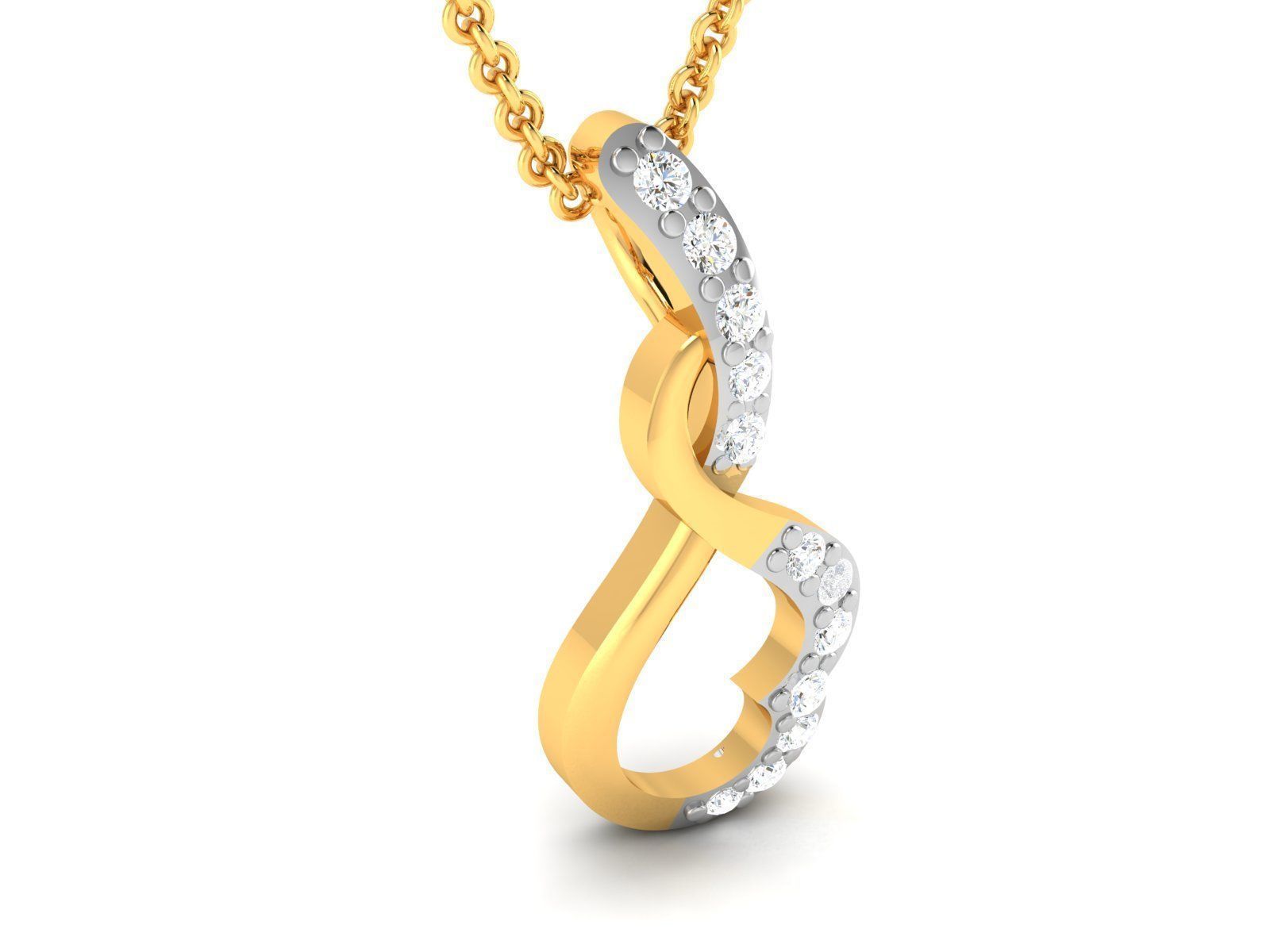 Women Diamond Pendant 3D print model_1