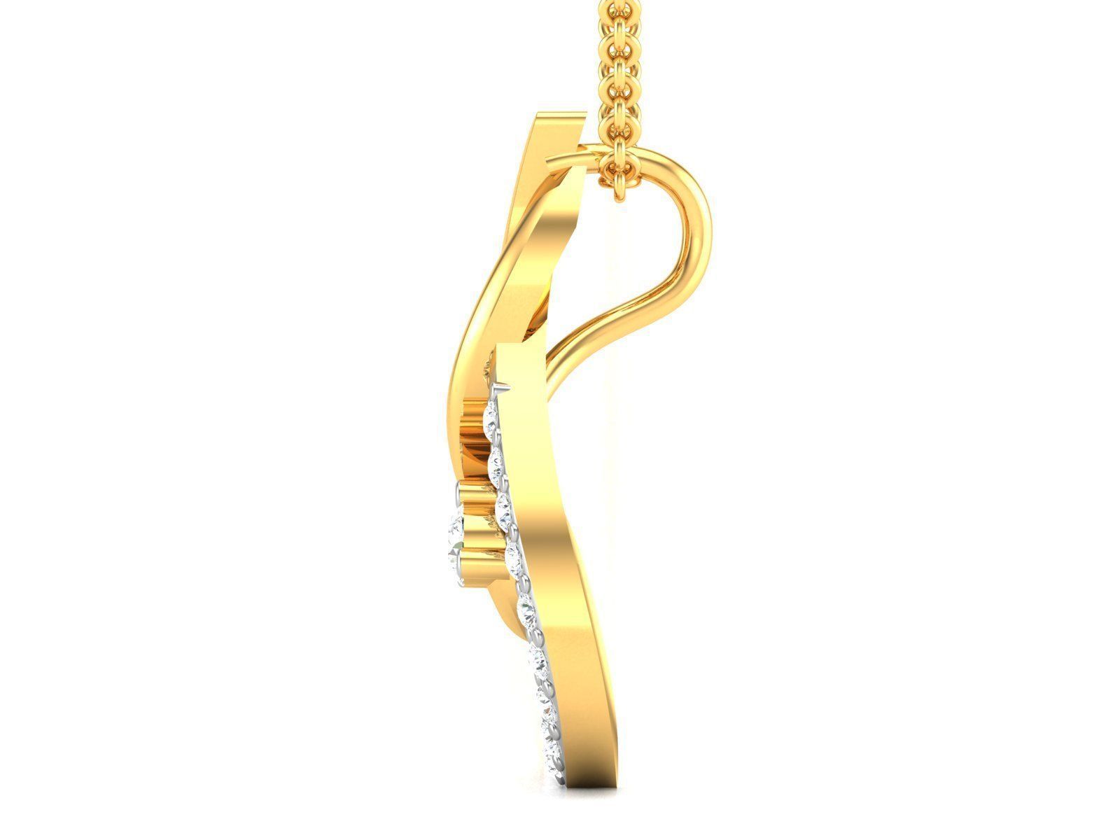 Women Diamond Pendant 3D print model_2