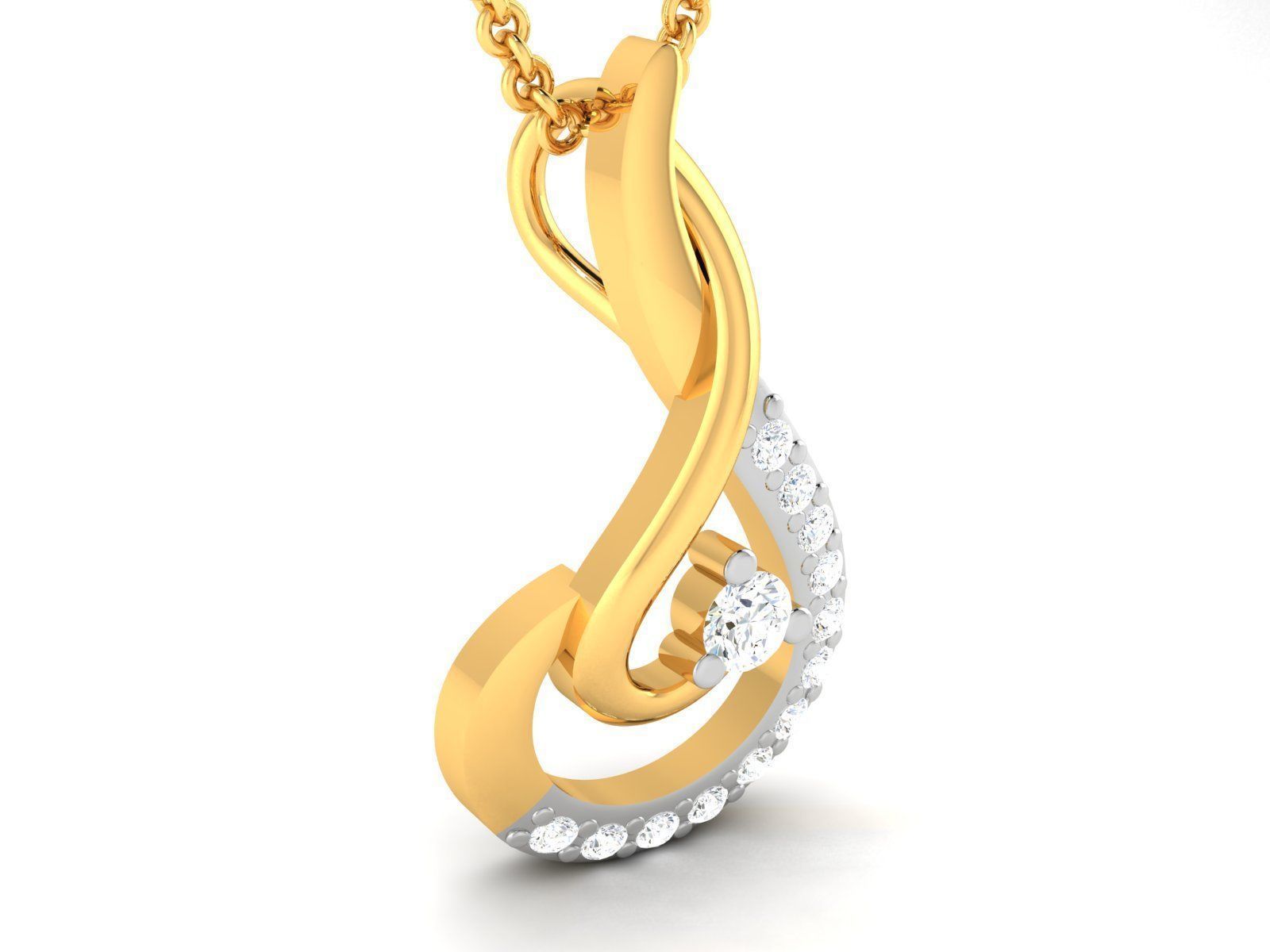 Women Diamond Pendant 3D print model_1