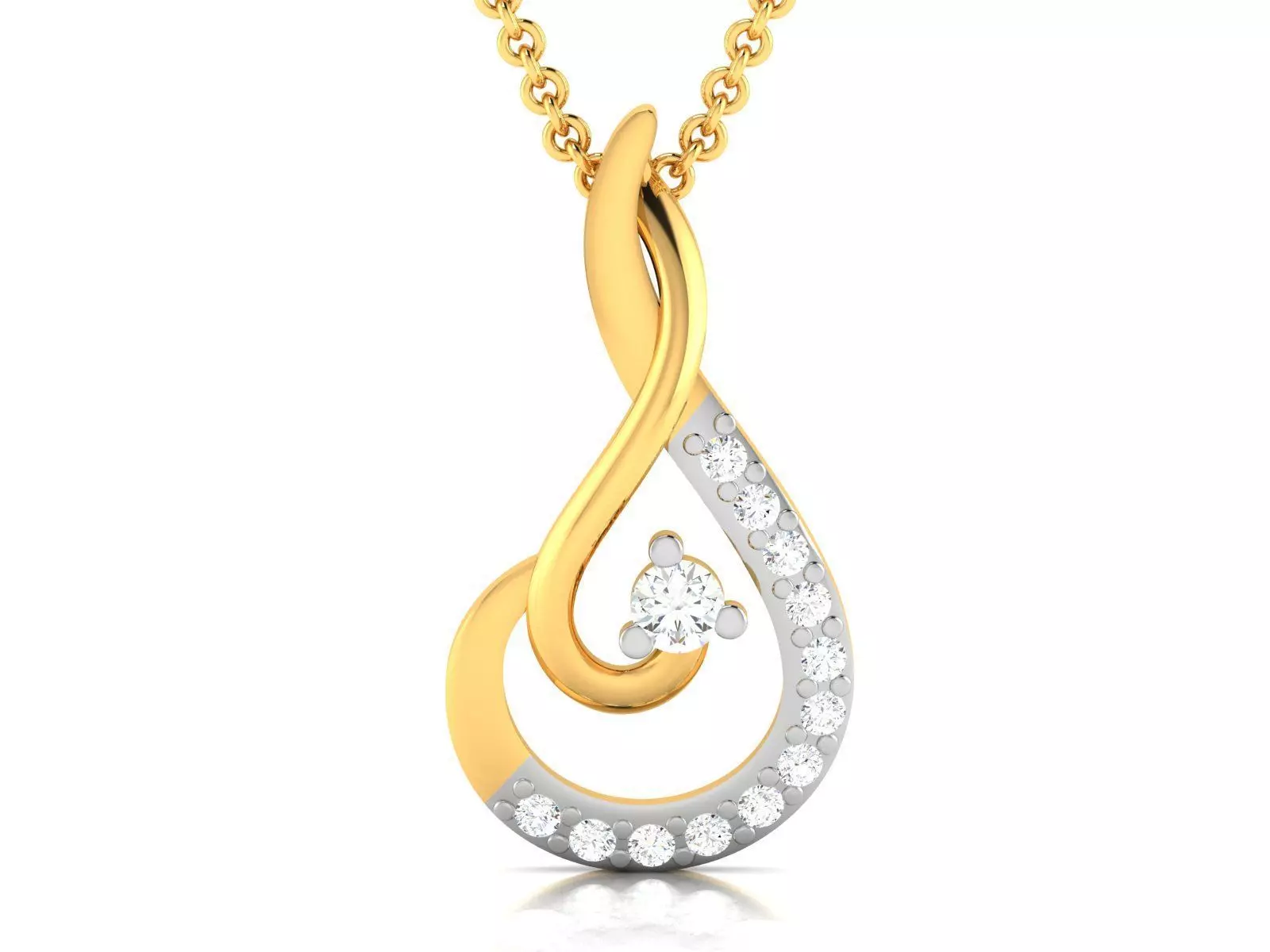 Women Diamond Pendant 3D print model_0