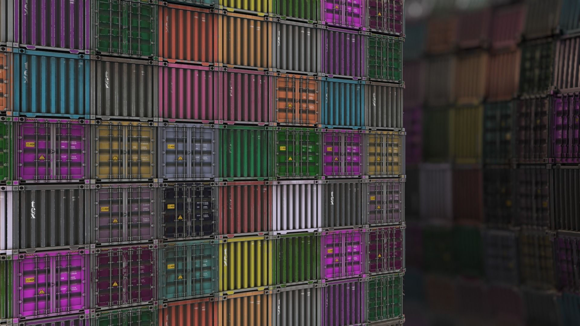 Cargo Shipping Container Free 3D model_4