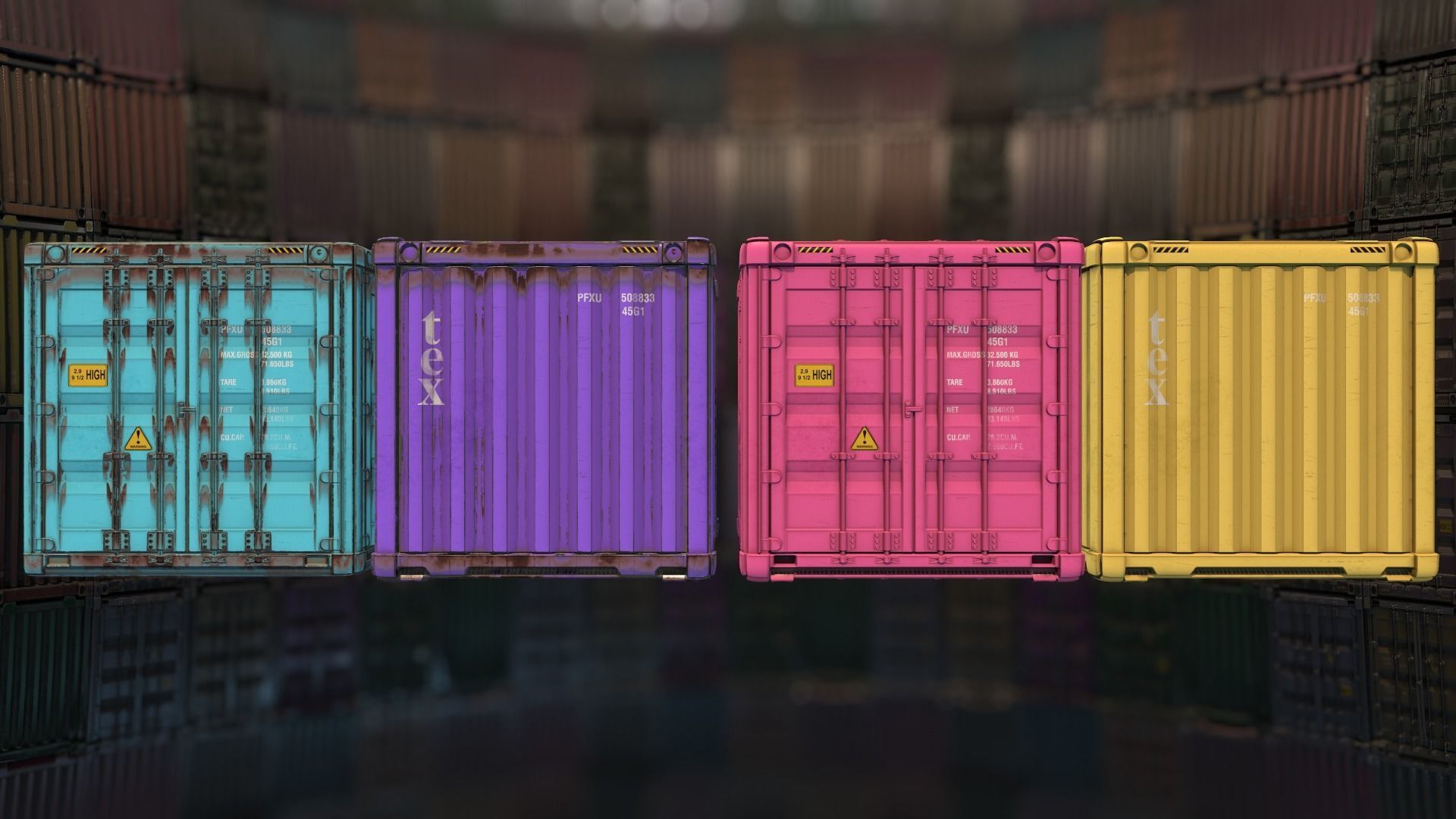 Cargo Shipping Container Free 3D model_5