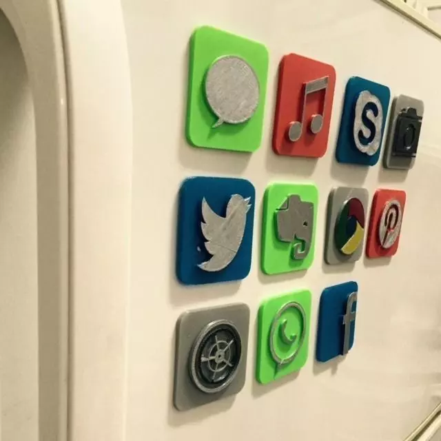 IOS icon fridge magnet PINTEREST 3D model_0