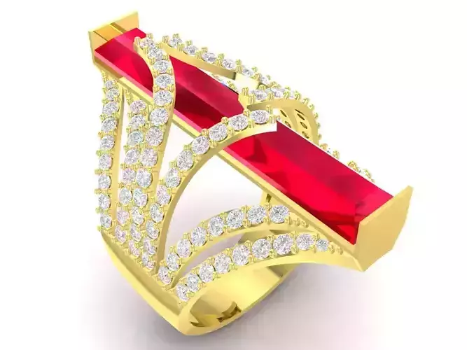 fengshui hongkong lucky  diamond women ring 3501