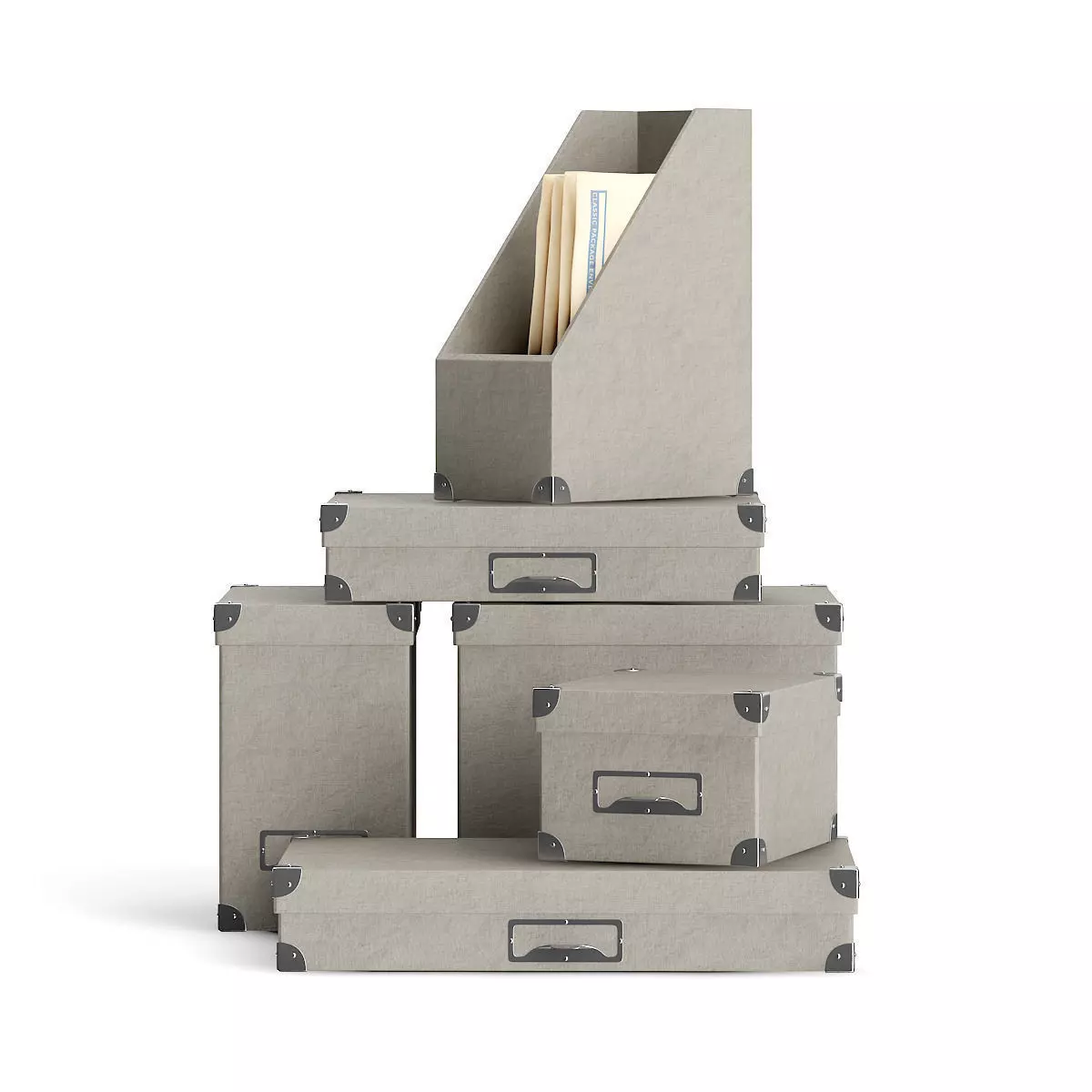 Grey Boxes 3D model_0